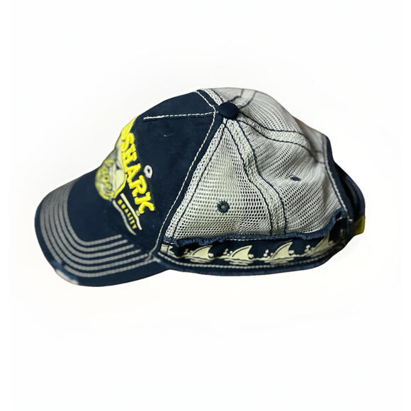LandShark Lager Trucker Hat Navy Mesh Distressed Fins Up Adjustable OSFA - Picture 4 of 7